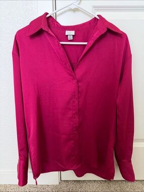 Women's Fuchsia Button-Up Shirt